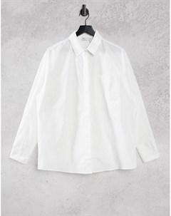Белая рубашка бойфренда из хлопка с длинными рукавами Fuller Bust Asos design
