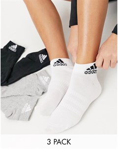 Набор из трех пар носков до щиколотки черного белого и серого цвета adidas Training Adidas performance