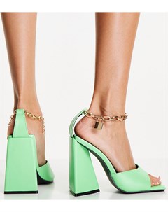 Зеленые босоножки на расклешенном каблуке Maisie Public desire wide fit