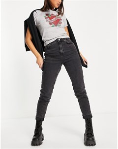 Черные выбеленные джинсы из смесового органического хлопка в винтажном стиле Topshop