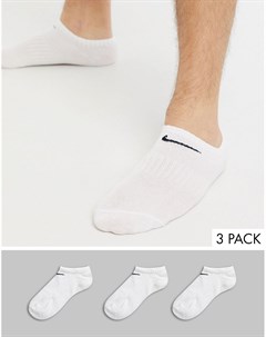 Набор из 3 пар белых невидимых носков Nike training