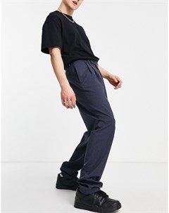 Строгие брюки с завышенной талией прямыми штанинами и двойными защипами из слега фактурного материал Asos design
