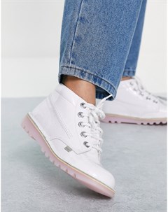 Белые лаковые кожаные ботинки Kick Hi Kickers