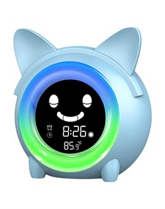 Часы будильник электронные с ночником и тренировкой сна Котик Lala-kids