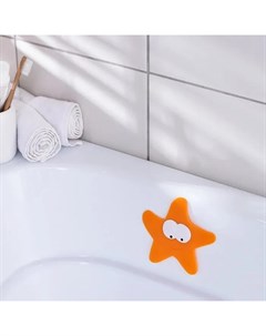 Мини коврик для ванны Морская звезда оранжевый 12х13см Доляна