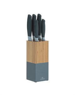 Набор из 5 ножей и подставки horizon серый 12x36x9 см Viners