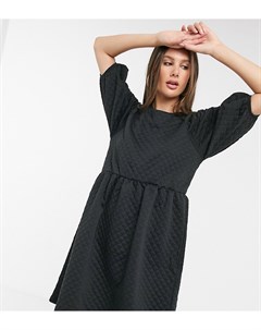 Черное стеганое платье с пышными рукавами Vero moda tall