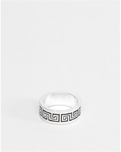 Широкое шлифованное кольцо серебристого цвета с гравировкой и орнаментом Asos design