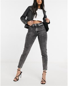 Черные узкие прямые джинсы с эффектом кислотной стирки Erica Only