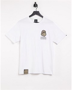 Белая футболка с маленьким логотипом Fingercroxx