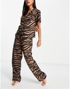 Пижамные брюки из модала с зебровым принтом и эластичной резинкой на талии Выбирай и Комбинируй Asos design