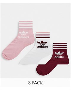 Набор из 3 пар носков до щиколотки малинового и других цветов adicolor Adidas originals