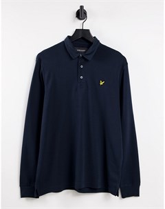 Темно синий лонгслив поло с начесом Lyle & scott