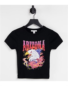 Черная футболка с надписью Arizona Topshop petite