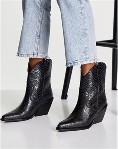 Черные кожаные ботинки на каблуках в стиле вестерн Bronx