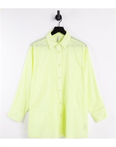 Полупрозрачная oversized рубашка лимонного цвета Asyou
