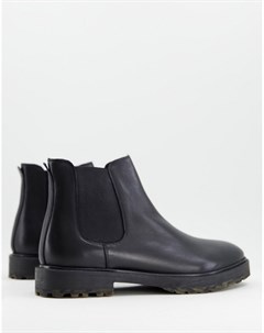 Черные кожаные ботинки челси с камуфляжным принтом на подошве James Walk london