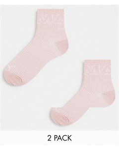 Набор из 2 пар розовых носков до щиколотки с логотипом Puma