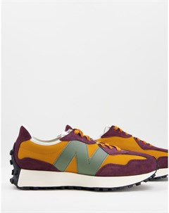 Бордовые темно оранжевые кроссовки 327 New balance