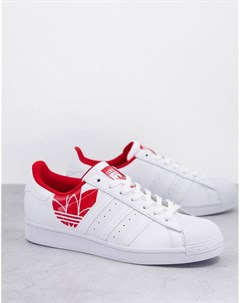 Бело красные кроссовки Superstar Adidas originals