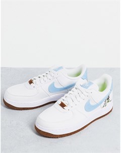 Белые и голубые кроссовки с цветочной вышивкой Blazer Mid 1 07 Move To Zero Nike