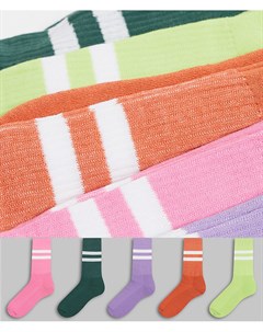 Набор из 5 спортивных носков в стиле колор блок Asos design