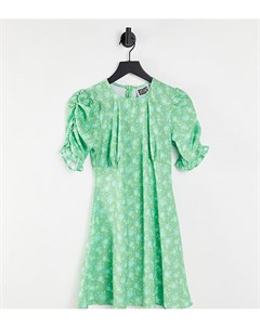 Чайное платье мини с декоративными швами на груди и цветочным принтом Inspired Reclaimed vintage