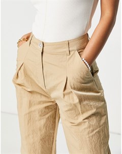 Бежевые фактурные широкие брюки Asos design