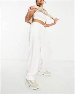 Свободные льняные брюки белого цвета в винтажном стиле Asos design