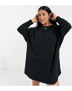 Черное платье свитшот в стиле oversized со свободной спинкой ASOS DESIGN Curve Asos curve