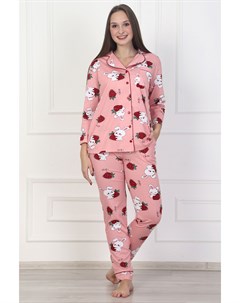 Жен пижама Клубничный зайка Розовый р 46 Оптима трикотаж