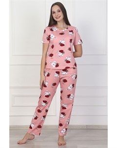 Жен пижама Клубничный зайка Розовый р 54 Оптима трикотаж