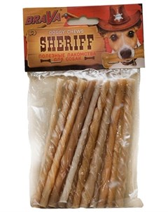 Лакомство Шериф Sheriff Сыромятная Витая Палочка для собак 12 5 см 20 шт Brava