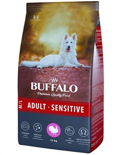Сухой корм Adult M L Sensitive с индейкой для собак средних и крупных пород 14 кг Mr.buffalo