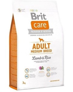 Сухой корм Care Adult Medium Breed с ягненком и рисом для взрослых собак средних пород 3 кг Ягненок  Brit*