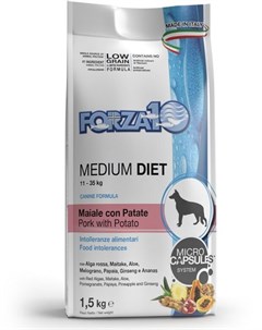 Сухой корм Medium Diet Low Grain Maiale 25 14 для собак 1 5 кг Свинина Forza10