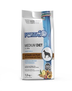 Сухой корм Medium Diet Low Grain 26 14 с кониной и горохом для собак 1 5 кг Конина Forza10