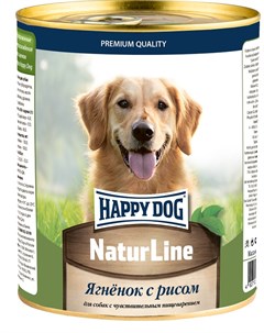 Консервы Natur Line с ягненком и рисом для собак 970 г Happy dog