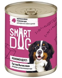 Консервы кусочки ягненка в нежном соусе для взрослых собак и щенков 240 г Ягненок Smart dog