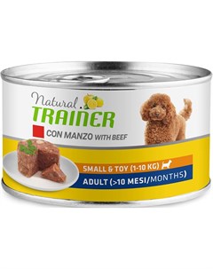 Консервы Natural Adult Small Toy для взрослых собак мелких и миниатюрных пород с говядиной и рисом 1 Trainer