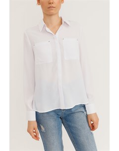 Блузка рубашка с накладными карманами Zolla