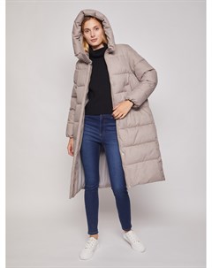 Тёплое длинное пальто с капюшоном Zolla