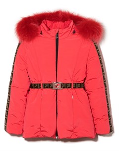 Дутая лыжная куртка с декором FF Fendi kids
