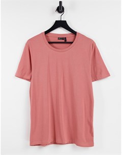 Розовая выбеленная футболка с овальным вырезом Asos design