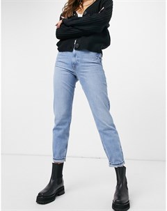 Голубые джинсы в винтажном стиле с эффектом потертости Carrie River island