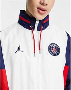Белая нейлоновая куртка Paris Saint Germain x Jordan Nike football
