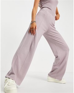 Сиреневые вязаные брюки с широкими штанинами и декоративными швами спереди от комплекта Asos design