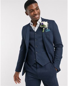 Приталенный пиджак с узором в елочку wedding Asos design
