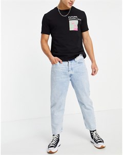 Укороченные джинсы с широкими штанинами и эффектом кислотной стирки Intelligence Rob Jack & jones