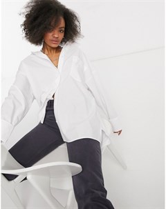 Белая super oversized рубашка свободного кроя из хлопка в винтажном стиле Asos design
